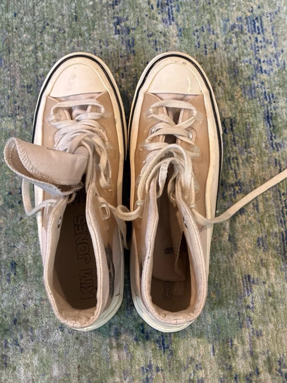 Converse Women's High Top Sneakers in Pale Pink and White
